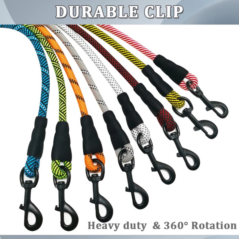 MayPaw Heavy Duty Rope Dog Leash, 3/6/8/10/12/15/20/30 FT Nylon Pet Leash, Soft Padded Handle Thick Lead Leashes for Large Medium Dogs (Blue Black, 1/2" * 8') - Image 2